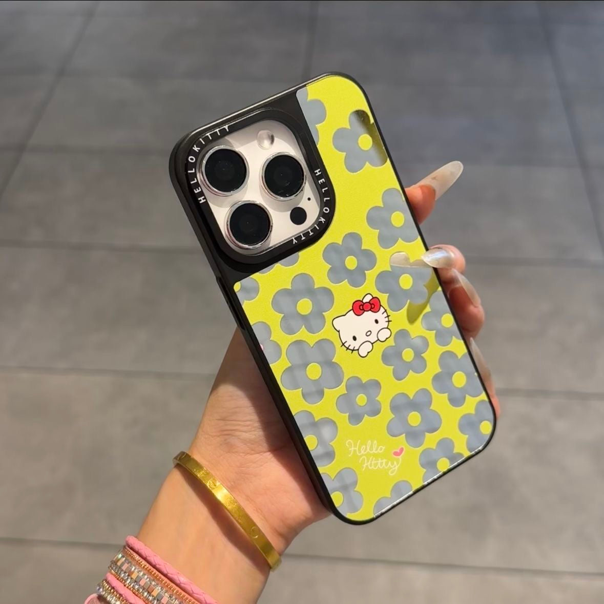 Kawaii Floral Hello Kitty Phone Case Large Camera Window Lens Protection Shockproof Soft Silicone Protective Cover For iPhone 16 15 14 13 12 11 Pro Max Multi Color Options For Women Girls