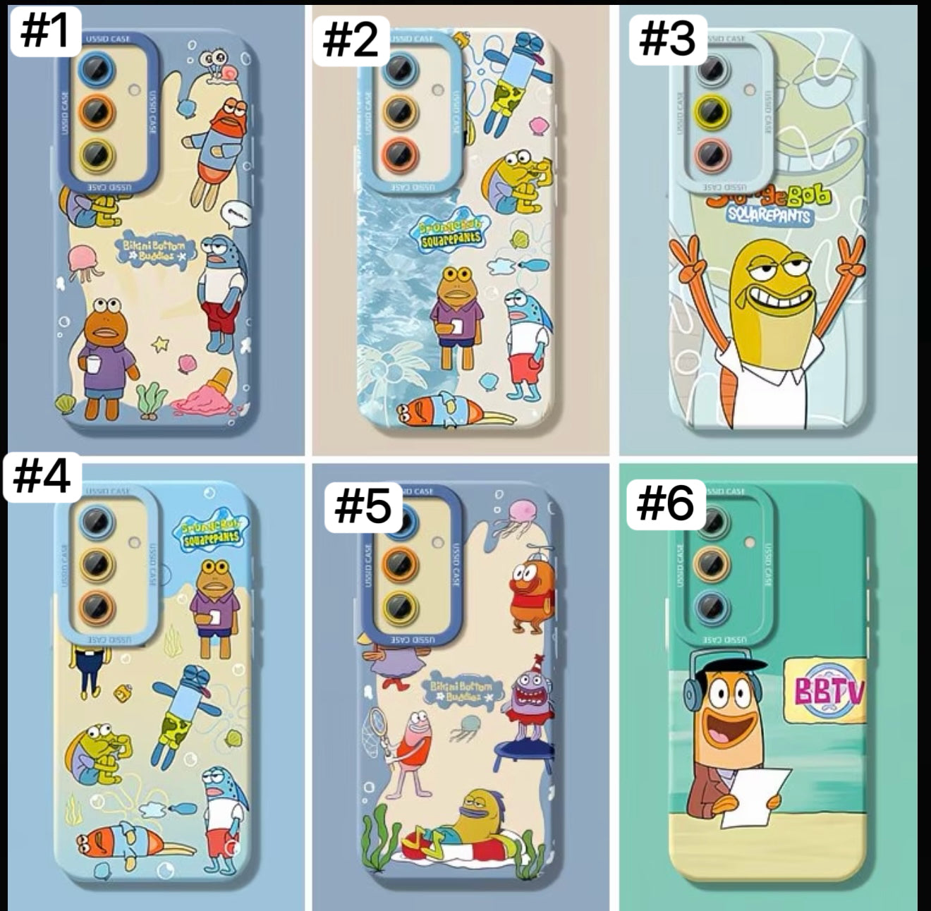 Cute SpongeBob Bikini Bottom Neighbors Print Phone Case Cartoon Underwater Character Shockproof Soft Protective Cover For  Samsung