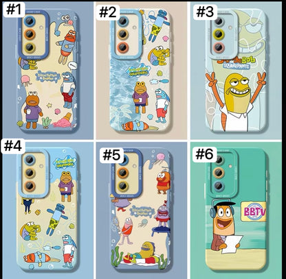 Cute SpongeBob Bikini Bottom Neighbors Print Phone Case Cartoon Underwater Character Shockproof Soft Protective Cover For  Samsung