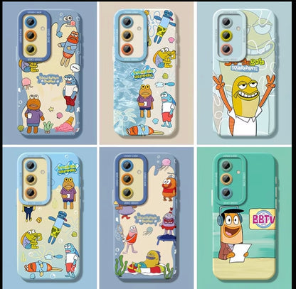 Cute SpongeBob Bikini Bottom Neighbors Print Phone Case Cartoon Underwater Character Shockproof Soft Protective Cover For  Samsung