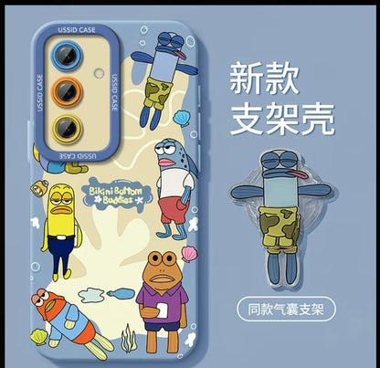 Cute SpongeBob Bikini Bottom Neighbors Print Phone Case Cartoon Underwater Character Shockproof Soft Protective Cover For  Samsung