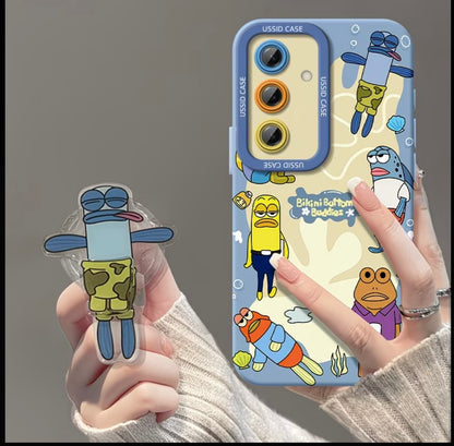 Cute SpongeBob Bikini Bottom Neighbors Print Phone Case Cartoon Underwater Character Shockproof Soft Protective Cover For  Samsung
