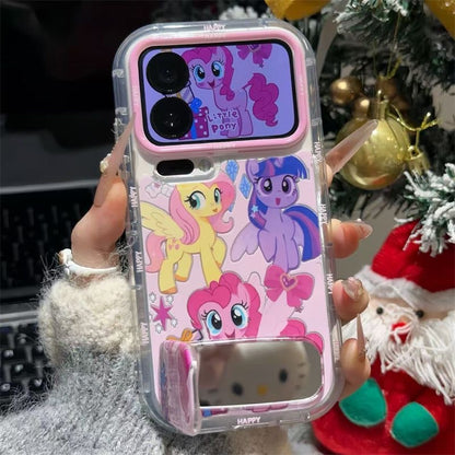 Kawaii Pink My Little Pony Printed Clear Phone Case, Cartoon Character Lens Protection Shockproof Transparent Phone Cover Compatible Cover With Iphone Series