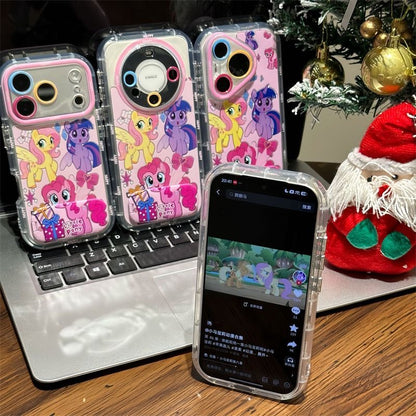 Kawaii Pink My Little Pony Printed Clear Phone Case, Cartoon Character Lens Protection Shockproof Transparent Phone Cover Compatible Cover With Iphone Series