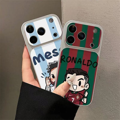 Cute World Cup Soccer Player Phone Case, Cartoon Messi Ronaldo Neymar Protective Phone Shell, Trendy Sports Fans Gift For iPhone Series