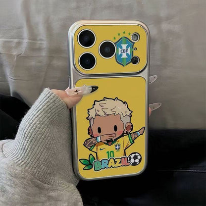 Cute World Cup Soccer Player Phone Case, Cartoon Messi Ronaldo Neymar Protective Phone Shell, Trendy Sports Fans Gift For iPhone Series