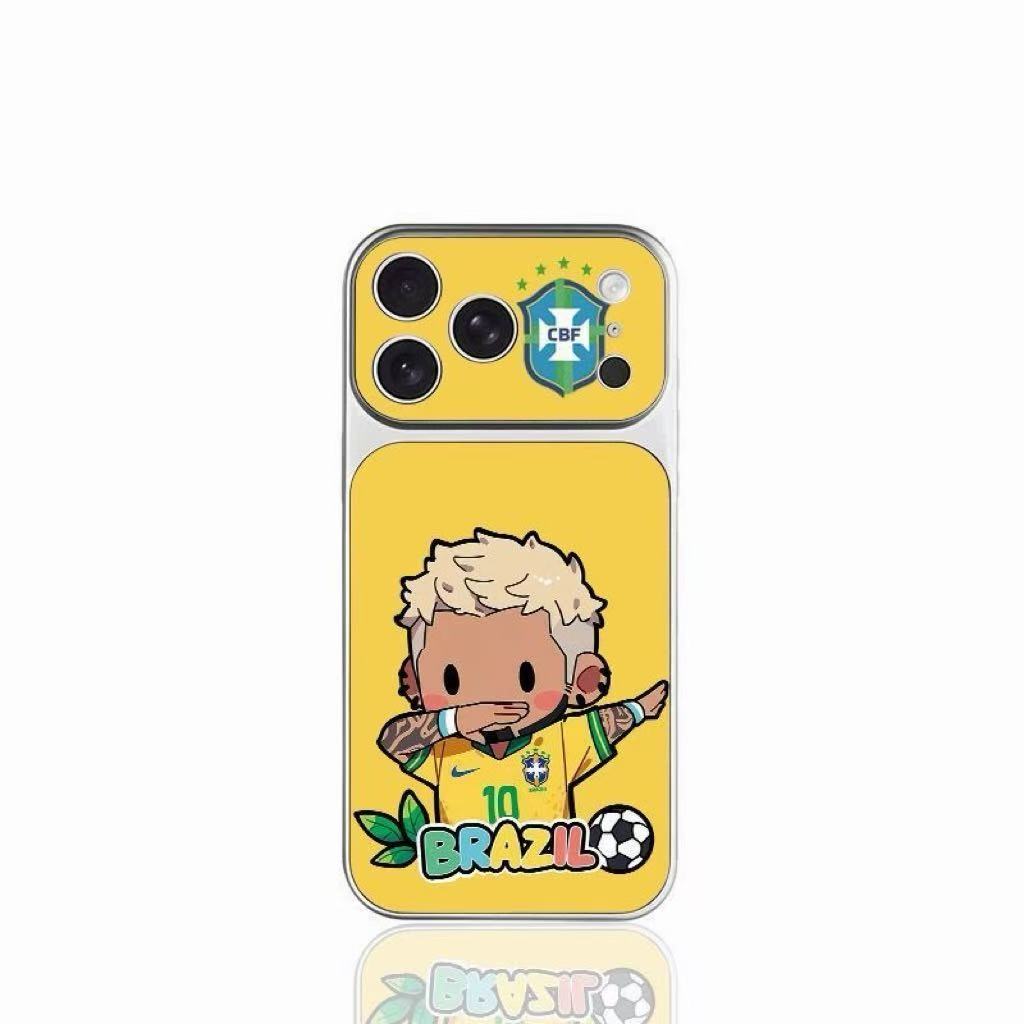 Cute World Cup Soccer Player Phone Case, Cartoon Messi Ronaldo Neymar Protective Phone Shell, Trendy Sports Fans Gift For iPhone Series