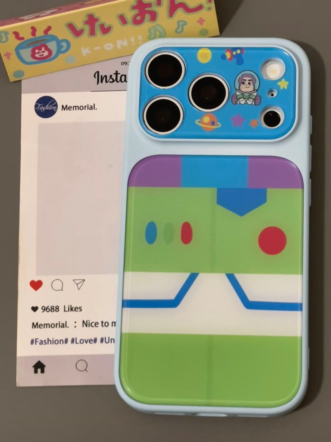 Color Block Toy Story Phone Case, Trendy Buzz & Woody Cartoon Lens Frame Anti-drop Shell For iPhone