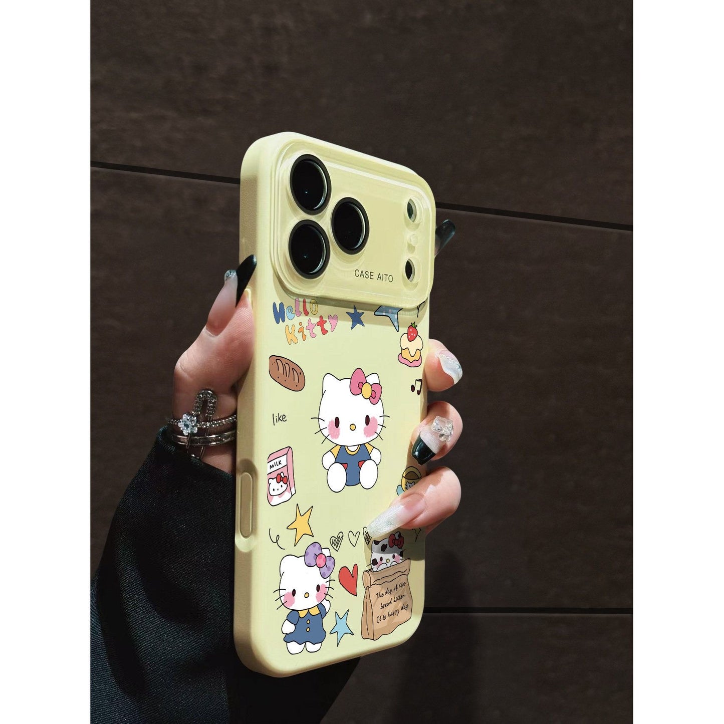 Cute  Hello Kitty Cartoon Print Phone Case Compatible With iPhone 15 14 13 12 11 Pro Max, Large Lens Window Anti-drop Soft Silicone Aesthetic Kawaii Kitty Protective Case Cover for Women Girls