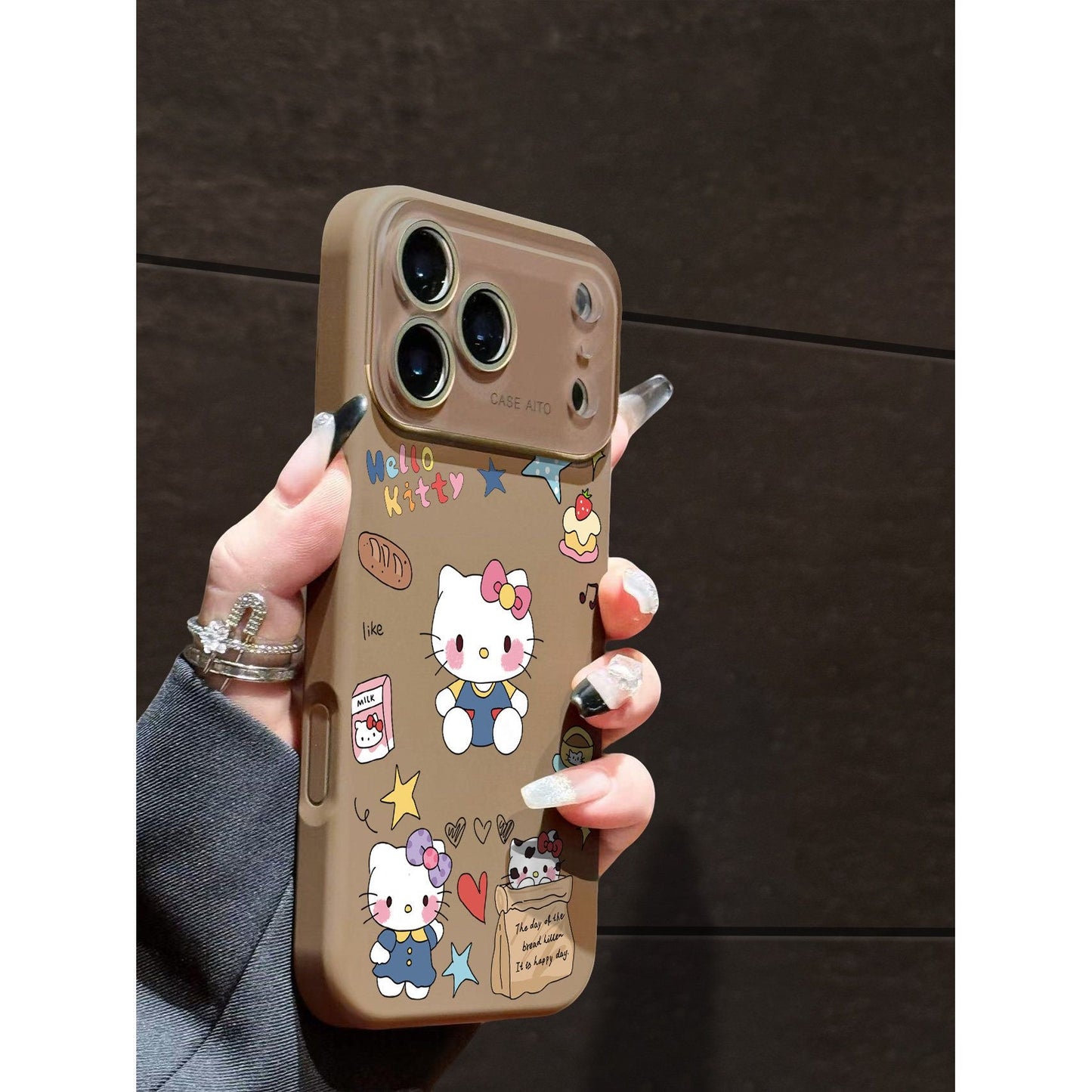 Cute  Hello Kitty Cartoon Print Phone Case Compatible With iPhone 15 14 13 12 11 Pro Max, Large Lens Window Anti-drop Soft Silicone Aesthetic Kawaii Kitty Protective Case Cover for Women Girls