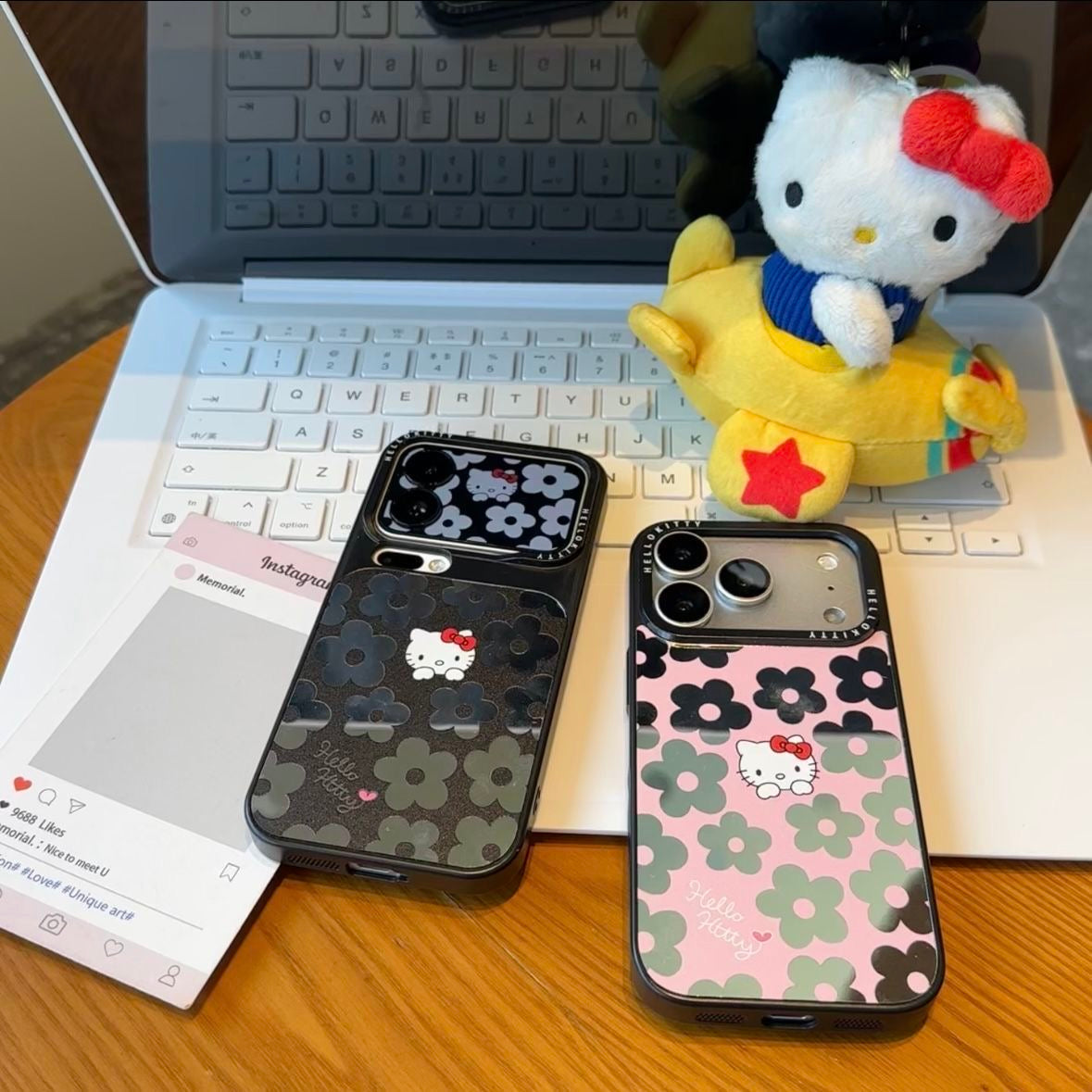 Kawaii Floral Hello Kitty Phone Case Large Camera Window Lens Protection Shockproof Soft Silicone Protective Cover For iPhone 16 15 14 13 12 11 Pro Max Multi Color Options For Women Girls