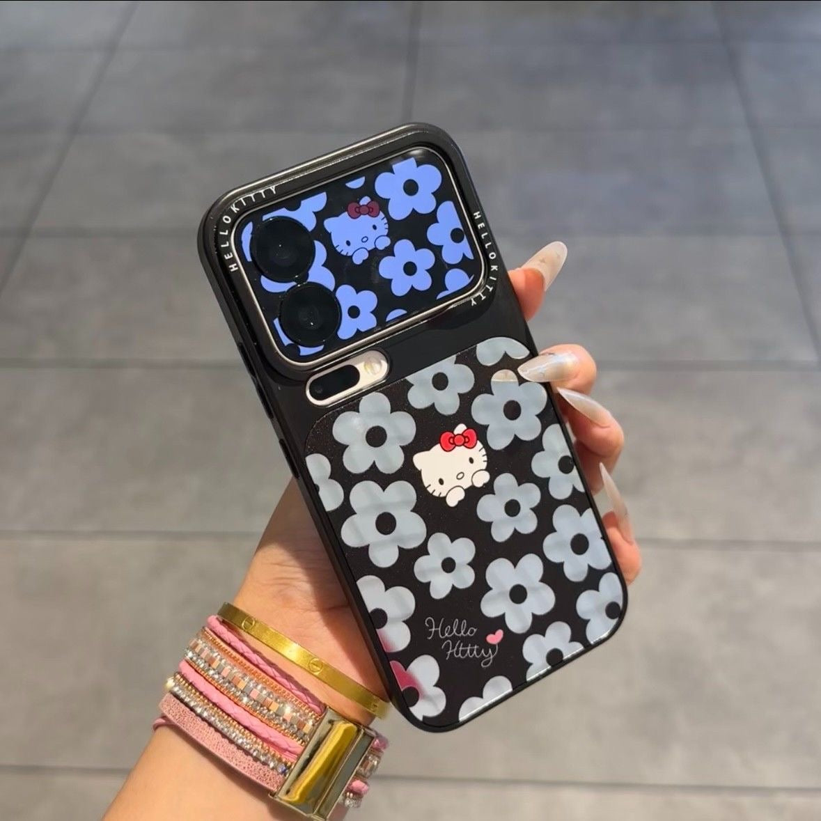 Kawaii Floral Hello Kitty Phone Case Large Camera Window Lens Protection Shockproof Soft Silicone Protective Cover For iPhone 16 15 14 13 12 11 Pro Max Multi Color Options For Women Girls