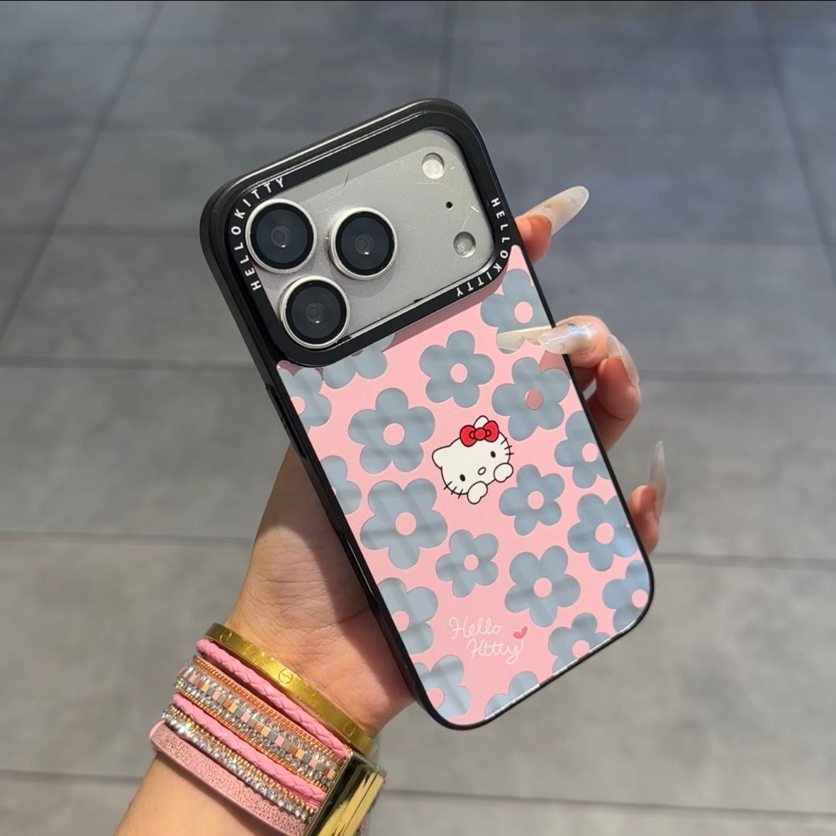 Kawaii Floral Hello Kitty Phone Case Large Camera Window Lens Protection Shockproof Soft Silicone Protective Cover For iPhone 16 15 14 13 12 11 Pro Max Multi Color Options For Women Girls