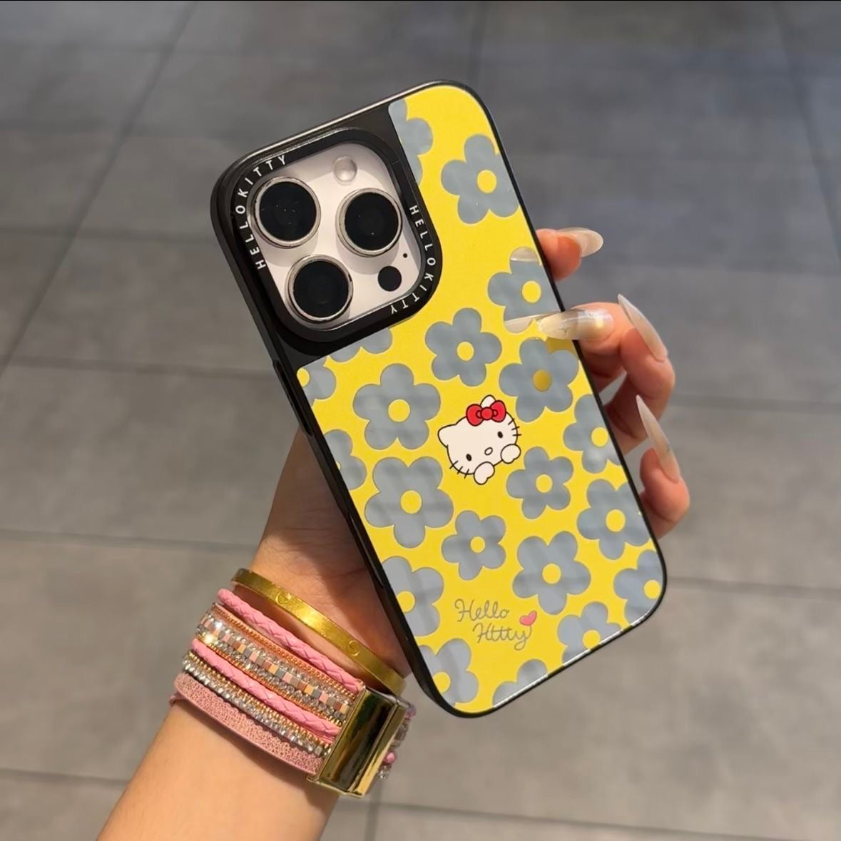 Kawaii Floral Hello Kitty Phone Case Large Camera Window Lens Protection Shockproof Soft Silicone Protective Cover For iPhone 16 15 14 13 12 11 Pro Max Multi Color Options For Women Girls