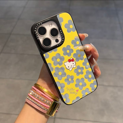 Kawaii Floral Hello Kitty Phone Case Large Camera Window Lens Protection Shockproof Soft Silicone Protective Cover For iPhone 16 15 14 13 12 11 Pro Max Multi Color Options For Women Girls