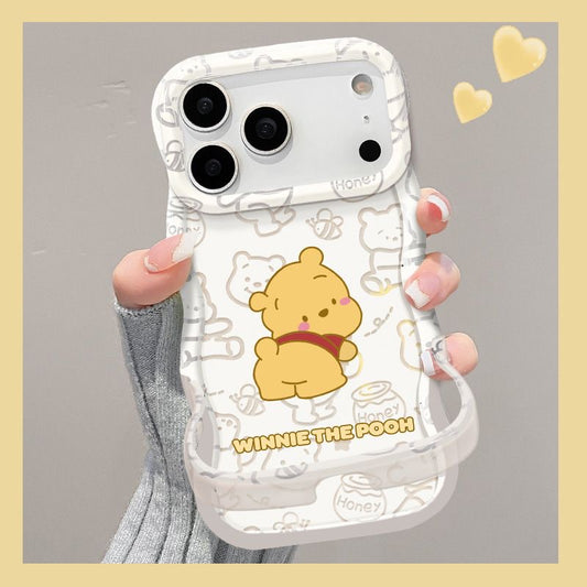 Lovely Winnie the Pooh & Honey Jar Print, Soft TPU Shockproof Cover With Detachable Hand Strap For iPhone