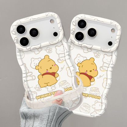 Lovely Winnie the Pooh & Honey Jar Print, Soft TPU Shockproof Cover With Detachable Hand Strap For iPhone