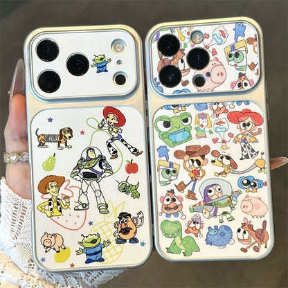 Cute Cartoon Toystory Collage Print Raised Lens Protective Shockproof Phone Case with Magnetic Option