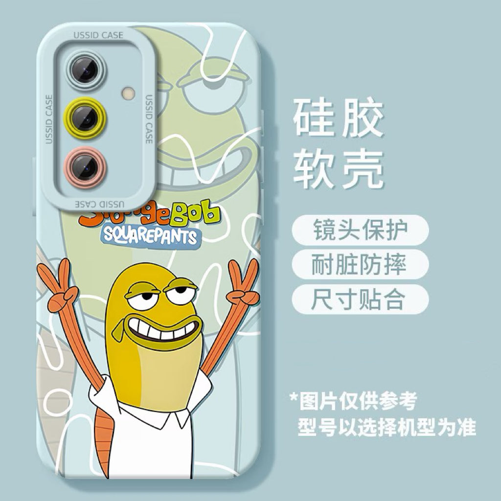 Cute SpongeBob Bikini Bottom Neighbors Print Phone Case Cartoon Underwater Character Shockproof Soft Protective Cover For  Samsung