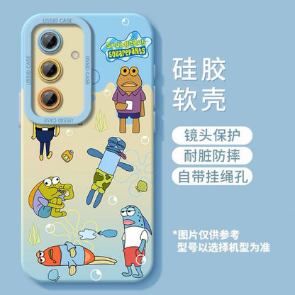 Cute SpongeBob Bikini Bottom Neighbors Print Phone Case Cartoon Underwater Character Shockproof Soft Protective Cover For  Samsung