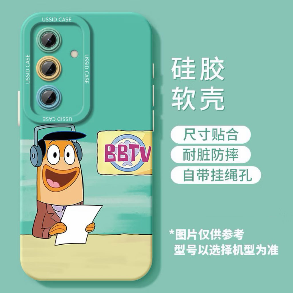 Cute SpongeBob Bikini Bottom Neighbors Print Phone Case Cartoon Underwater Character Shockproof Soft Protective Cover For  Samsung
