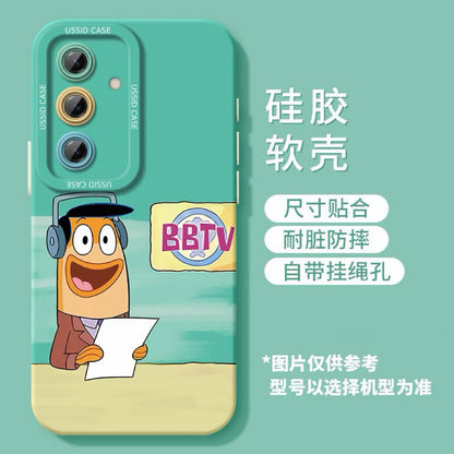 Cute SpongeBob Bikini Bottom Neighbors Print Phone Case Cartoon Underwater Character Shockproof Soft Protective Cover For  Samsung